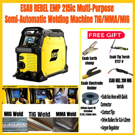 ESAB REBEL EMP 215ic Multi Purpose Semi Automatic Welding Machine TIG