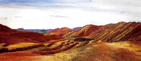 Beautiful Rainbow Mountains and Hills in Zhangye Danxia, China