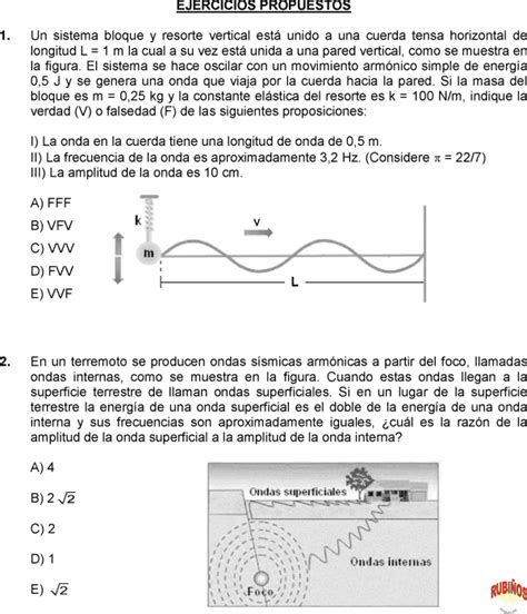 MOVIMIENTO ONDULATORIO PROBLEMAS RESUELTOS DE ONDAS MECÁNICAS DE EXAMEN