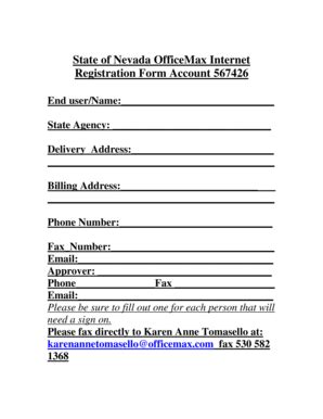 Fillable Online Purchasing State Nv OfficeMax Internet Registration