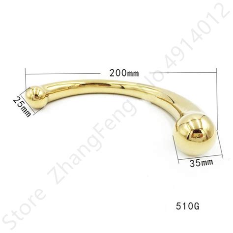 Golden Double Ended Stainless Steel Butt Plug G Spot L Stimulator Wand