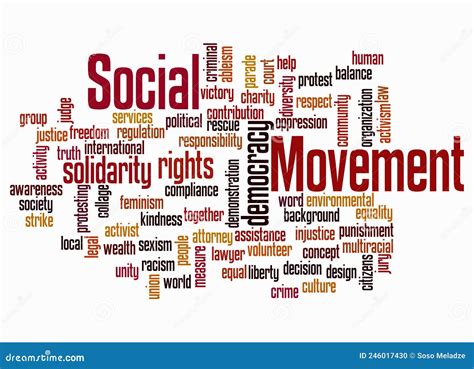 Word Cloud With SOCIAL MOVEMENT Concept Create With Text Only Stock