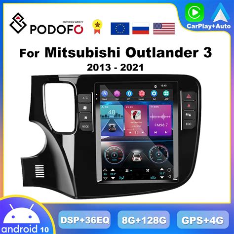 Podofo 2din CarPlay Android Car Radio For Mitsubishi Outlander Xl 3