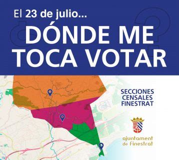 Dónde me toca votar este domingo 23 de julio Ayto de Finestrat