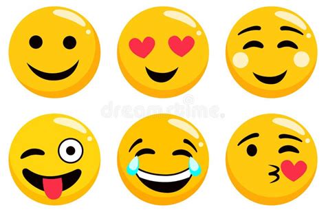 Yellow Smiling Happy Face Emoji Isolated Vector Stock Vector