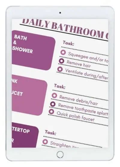 Daily Bathroom Checklist Clean My Space