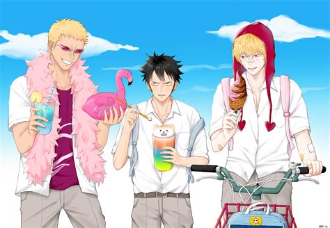 Download Doflamingo Corazon And Trafalgar Law One Piece Fanart ...