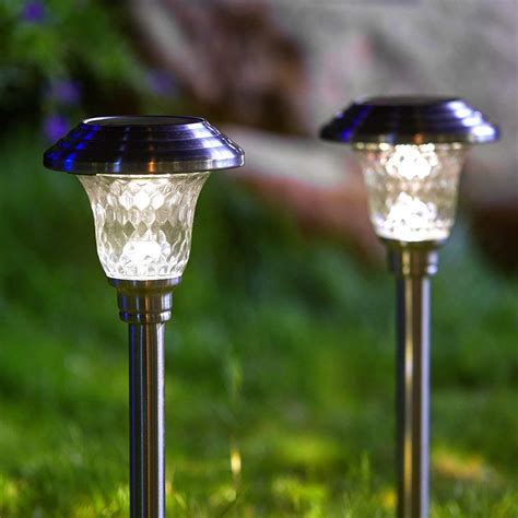 Hosus Solar Outdoor Landscape Pathway Light, Set of 4, with Glass Lens