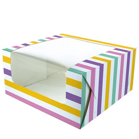 Culpitt 10" Windowed Cake Box - Bold Stripes | Craft Company