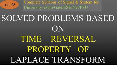 Introduction To Multiplication By T Property In Laplace Transform With