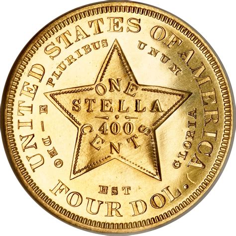 1 Stella 4 Dollars 1880 Stella Pattern Gold United States Numista