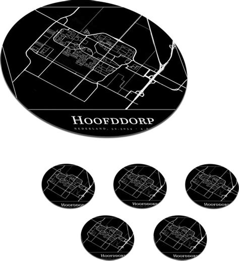 Onderzetters Voor Glazen Rond Plattegrond Hoofddorp Kaart