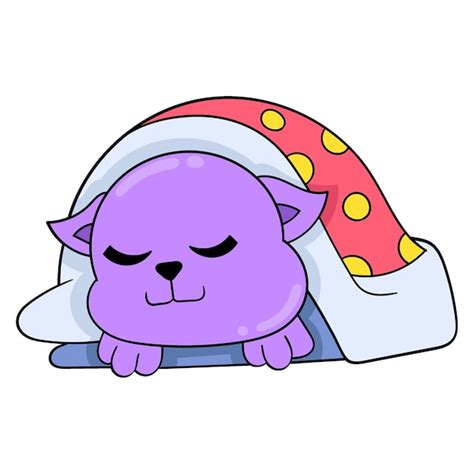 Gato Bonito Está Dormindo Profundamente Na Imagem De ícone De Doodle