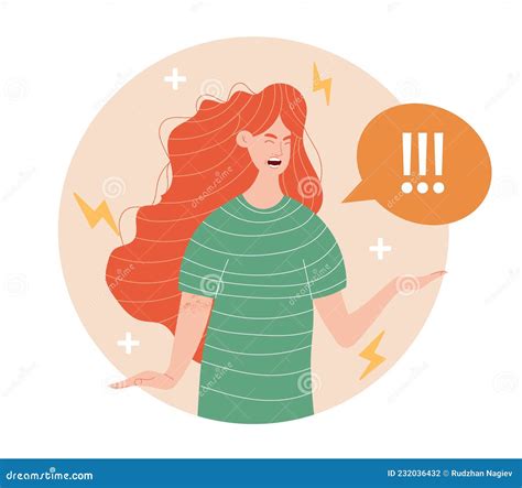 Anger Rage Furious Woman Concept Cartoon Vector Cartoondealer