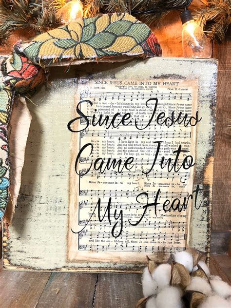 Since Jesus Came Into My Heart hand painted hymn distressed | Etsy