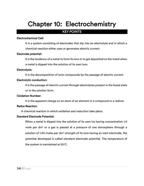 Solution Chapter Electrochemistry Studypool