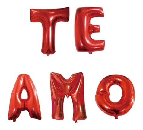 Globos Set Te Amo Rojo Metalizados San Valentin 40cm 16 MercadoLibre