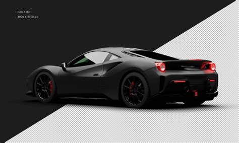 Isolado Realista Mate Negro Twin Turbo Super Sport Car Desde La Vista