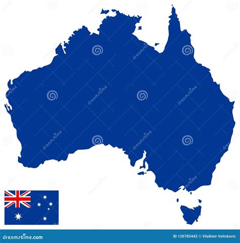 Mapa Y Bandera País De Australia Del Continente Australiano