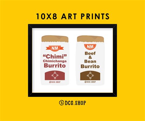 Allsups Inspired Chimi And Beef And Bean Burrito Art Prints Etsy