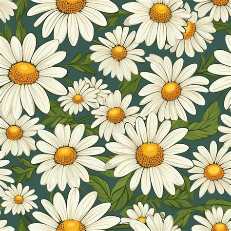 Premium AI Image Timeless Daisy Magic Floral Pattern