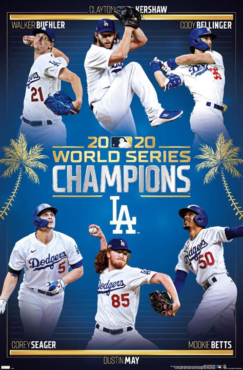 Los Angeles Dodgers 2020 World Series Champions 6 Player Commemorative