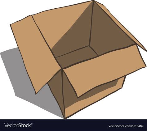 Open Box Isolated On White Background Cartoon Vector Image