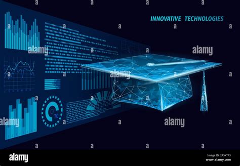 E Learning Distance Graduate Certificate Program Concept Low Poly 3d