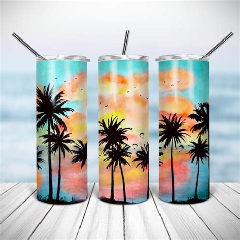 20 Oz Skinny Tumbler Beach Wrap Tapered Straight Template Etsy