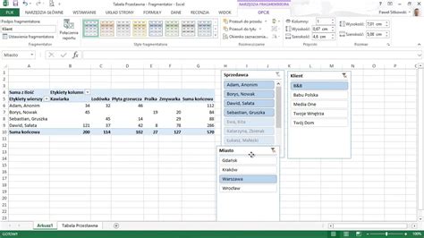 Fragmentator W Tabeli Przestawnej Kurs Excel Od Podstaw YouTube