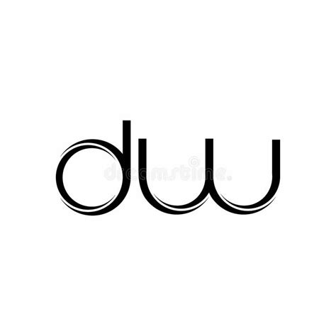 DW Logo Monogram With Slice Rounded Modern Design Template Stock Vector