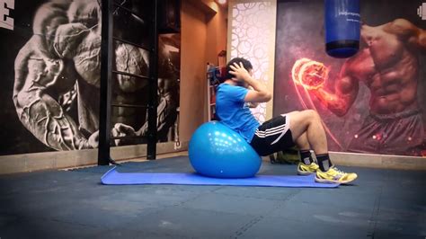 Stability Ball Crunch Exercise Demo How To Youtube