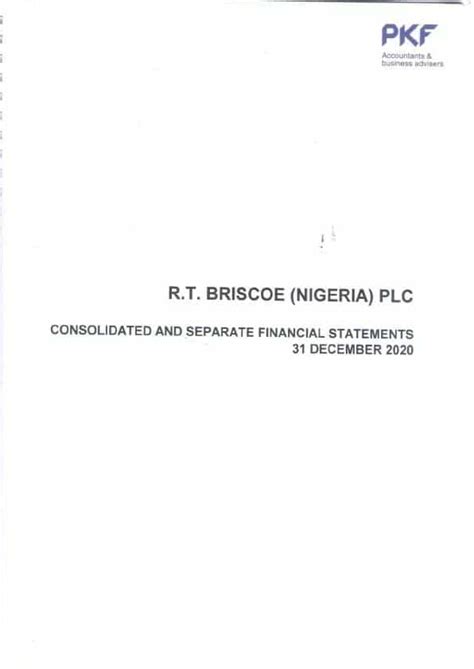 R T Briscoe Nigeria Plc Rtbris Ng Abridged Report