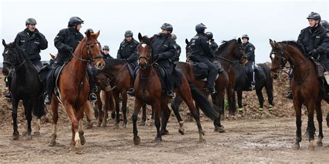 Mit Blaulicht Durch Unna Reiterstaffel Der Polizei Auf Dem Weg Nach