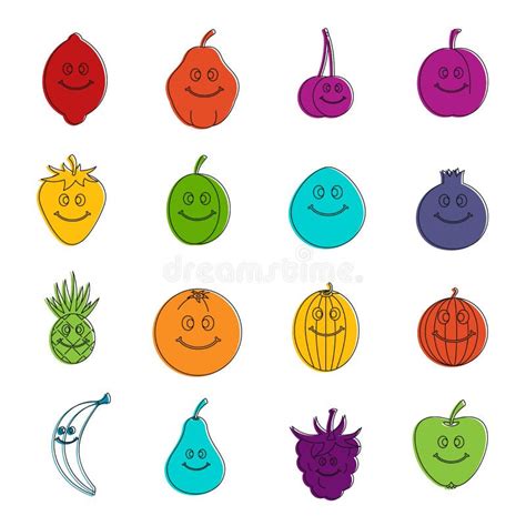 Cones De Sorriso Ajustados Estilo Do Fruto Dos Desenhos Animados