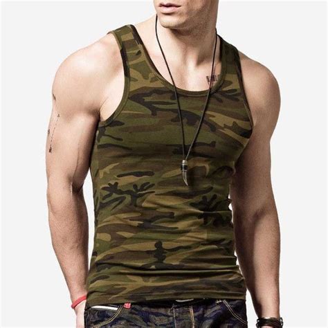 Camouflage Tank Top Cotton Camo Mens Tank Tops Camo Tank Tops Army Vest