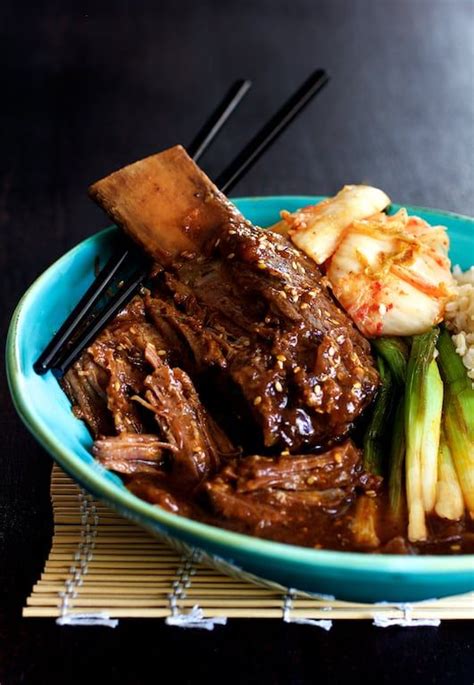 Korean Braised Beef Short Ribs Are Slightly Sweet Slightly Spicy And Totally Amazing Slow