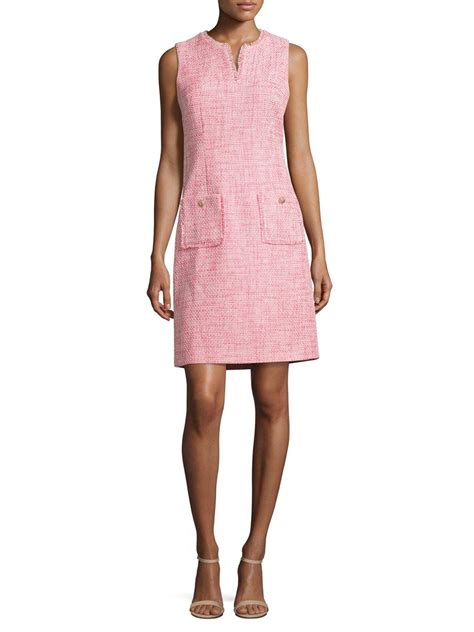 Lyst Karl Lagerfeld Tweed Sheath Dress In Pink