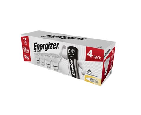 4.2w LED GU10 50deg 3000k - Pack of 4 (Energizer)