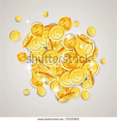 Realistic Gold Coins Falling Down Isolated Stock Vector Royalty Free