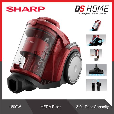 Sharp Ecc R Bagless Vacuum Cleaner Watt Vortix Cyclone Action