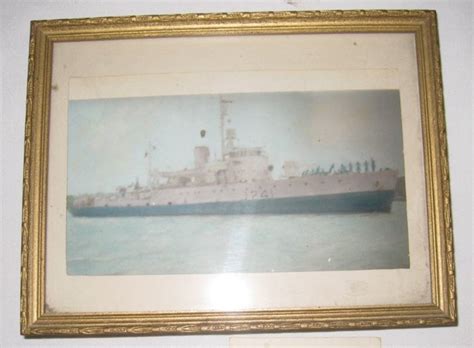 Framed Coloured Photograph Of Hmas Bunbury Owm201591 Ehive