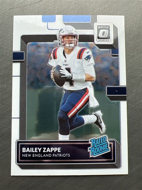 2022 Panini Donruss Optic Bailey Zappe Base Rated Rookie 229 Patriots