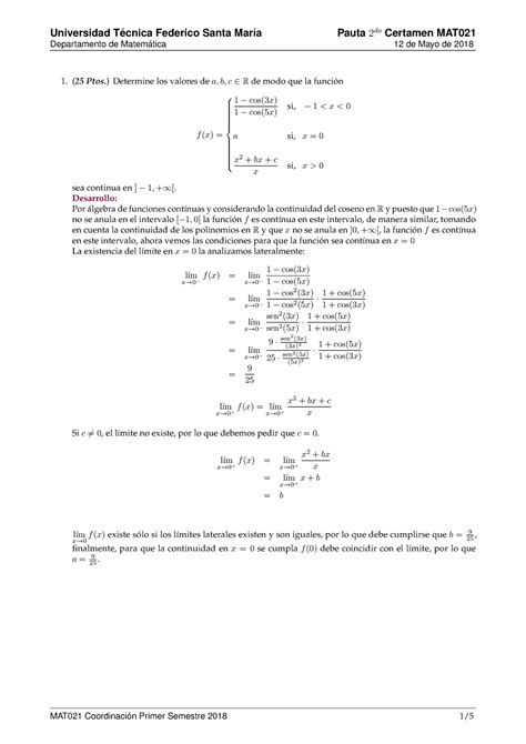 Examen Preguntas Y Respuestas Pauta Do Certamen Mat