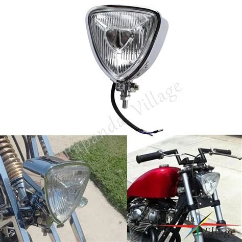 Farol H4 12v Mbar Para Motocicleta Tri Ngulo Retr Cromado Universal