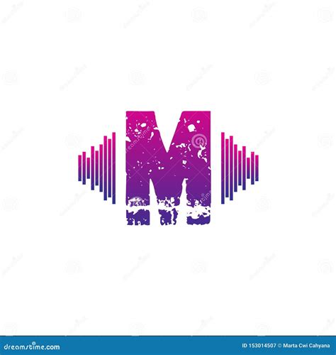 Initials Logo M Musical Vector Template Stock Vector - Illustration of modern, illustration ...