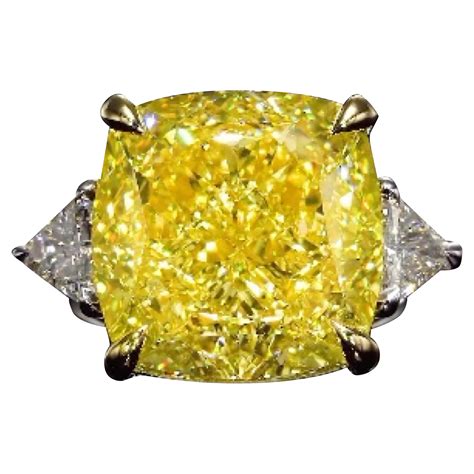 Natural Fancy Intense Carat Asscher Cut Gia Yellow Diamond