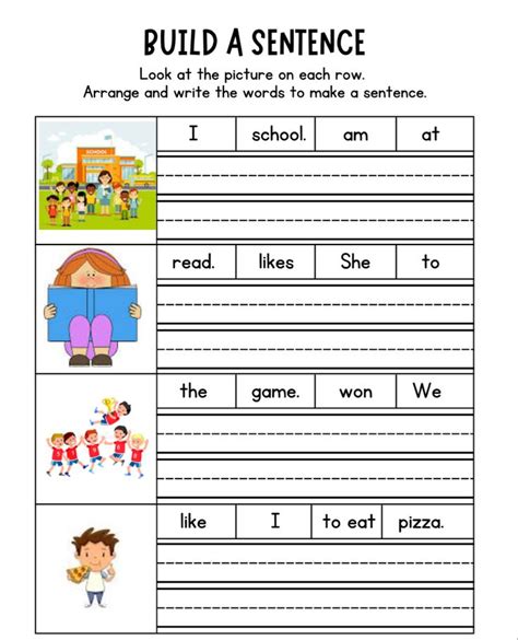 Build A Sentence For Beginner Writers Or Eldesl Students Sentence