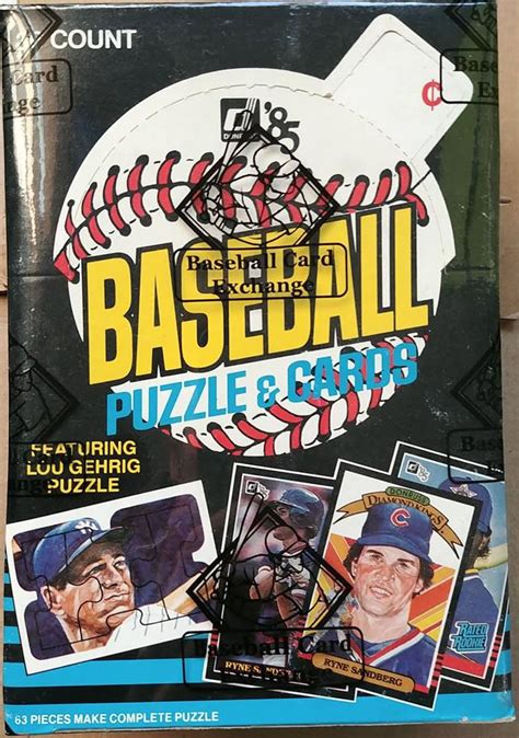 1985 Donruss Baseball Wax Box Bbce Ripping Vintage Packs