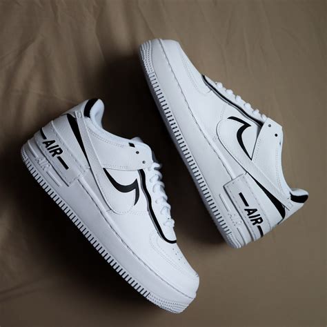 Custom Air Force 1 Shadow black and White Af1's - Etsy